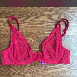 Agent Provocateur Hot Pink Lace Plunge Bra 32C